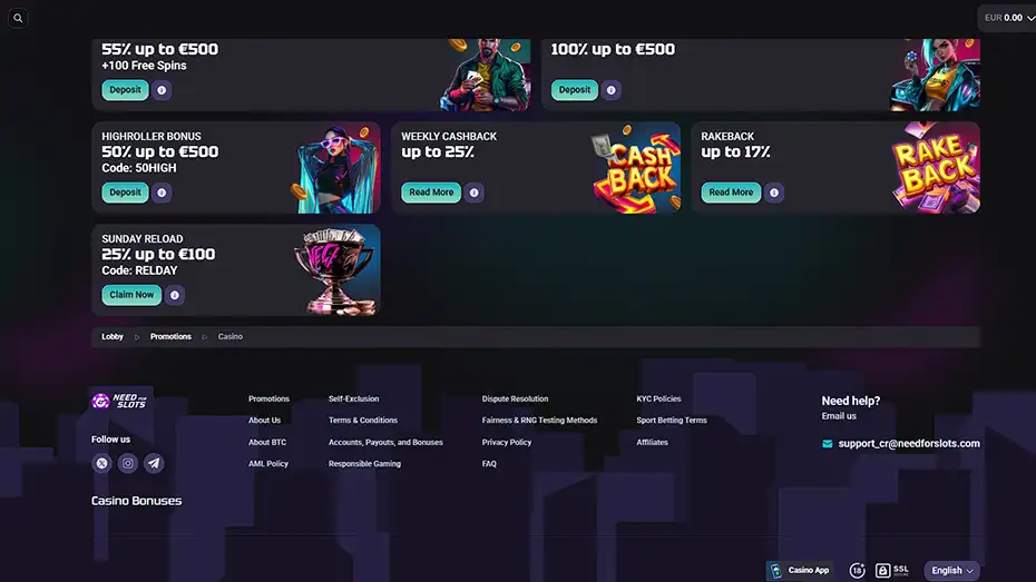 NeedforSlots CashBack