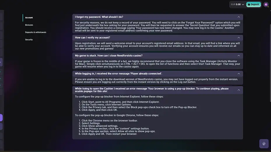 NeedforSlots Support