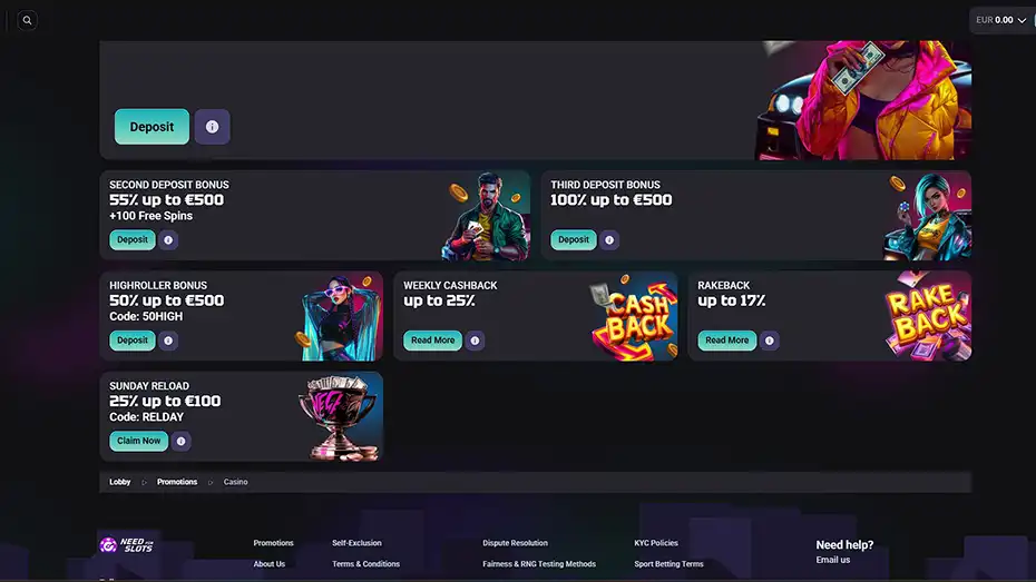 NeedforSlots Third Deposit Bonus